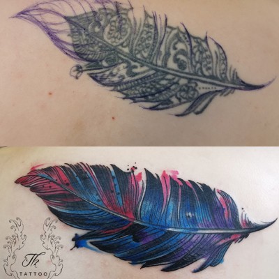 Watercolor tattoo - Cover up